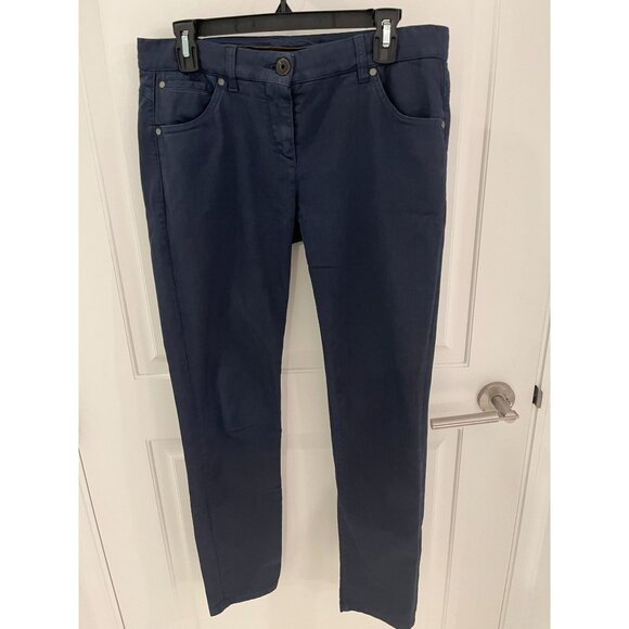 Brunello Cucinelli Pants - Brunello Cucinelli Twill Casual Chino Women's 5 Pocket Blue Pants Size 8